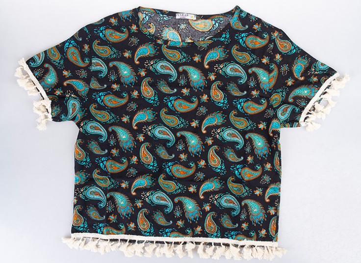 تیشرت و شلوارک نخی زنانه Tassel