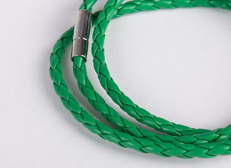 دستبند چرمی بافت حصیری