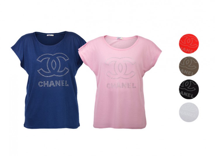 تیشرت زنانه سایز بزرگ طرح CHANEL