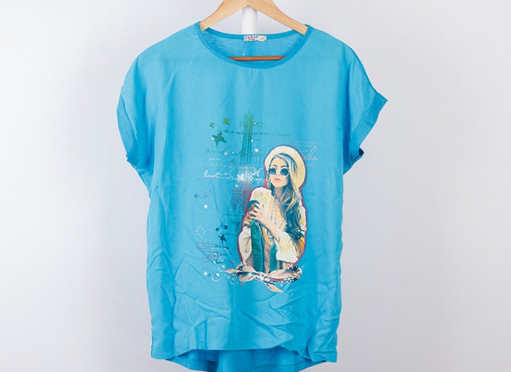 تیشرت طرحدار سایز بزرگ زنانه