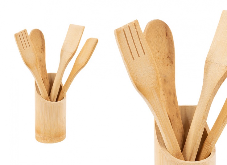 ست 5 تکه کفگیر مدل بامبو