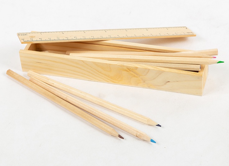 مداد رنگی جعبه چوبی