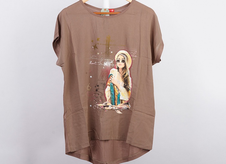 تیشرت طرحدار سایز بزرگ زنانه