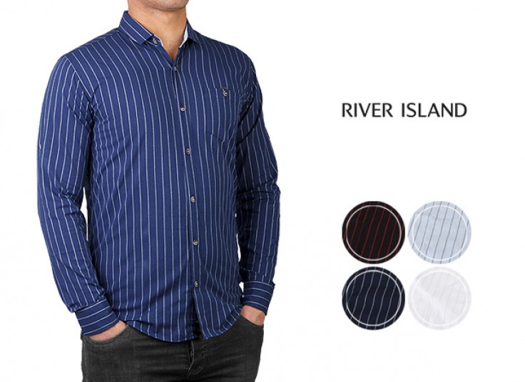 پیراهن راه راه مردانه طرح River Island