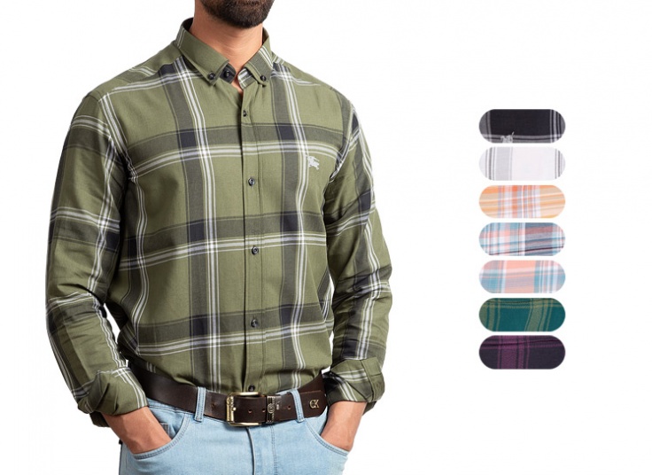 پیراهن مردانه چهارخانه طرح BURBERRY