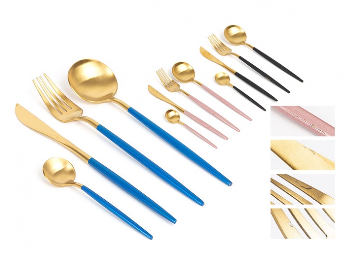 ست 4 عددی قاشق چنگال طلایی