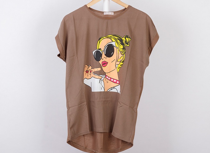 تیشرت طرحدار سایز بزرگ زنانه