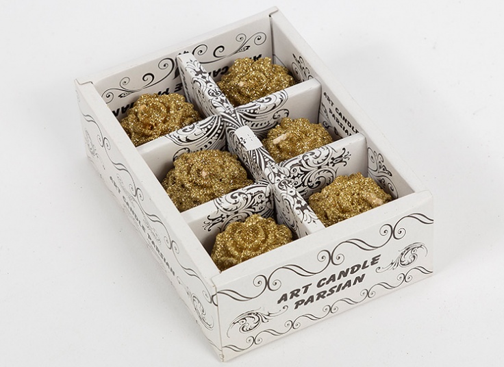 شمع گل رز 6 عددی