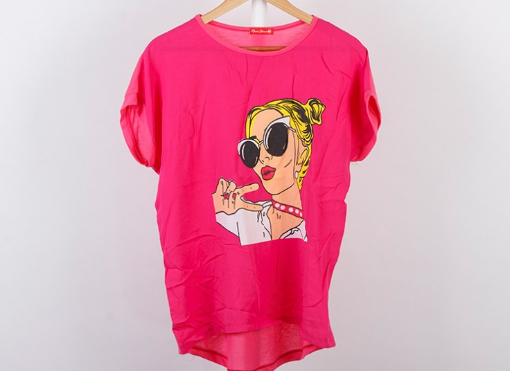 تیشرت طرحدار سایز بزرگ زنانه