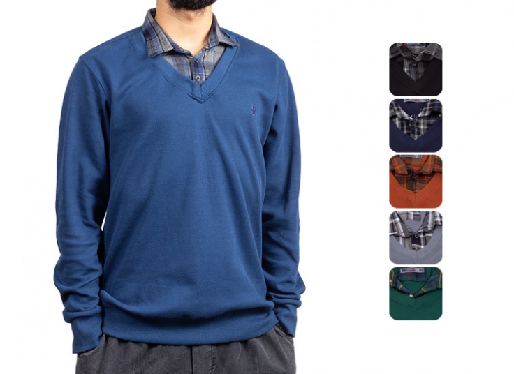 پلیور یقه پیراهنی مردانه Rugatchi