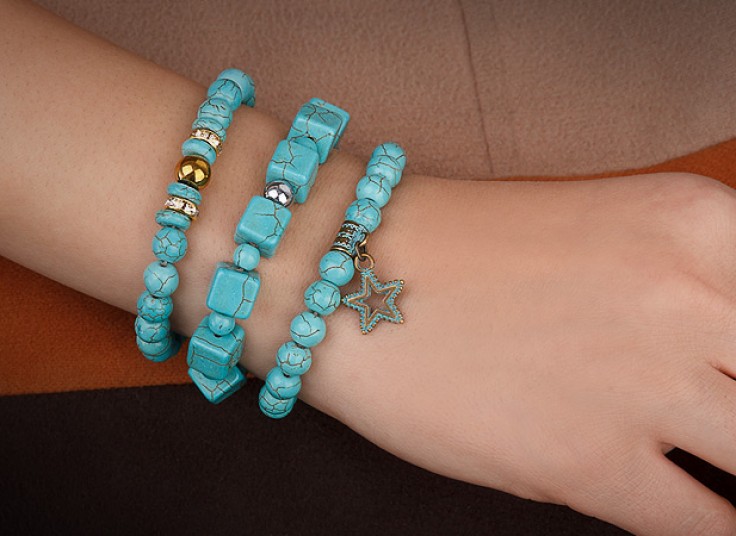 دستبند سنگی طرح فیروزه