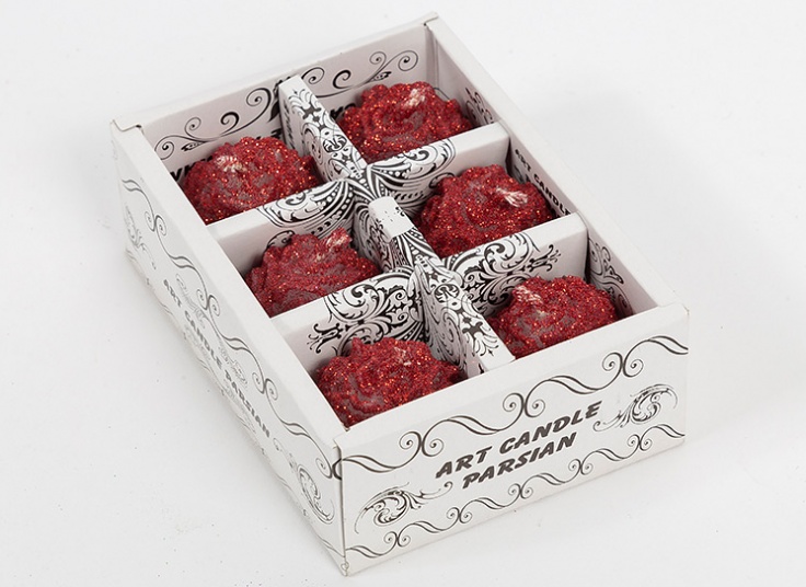 شمع گل رز 6 عددی