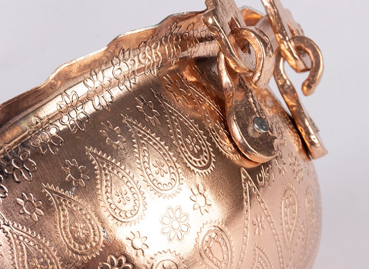 ظروف مسی چکش کاری شده