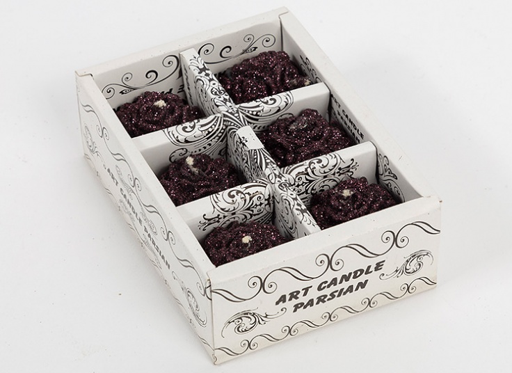 شمع گل رز 6 عددی