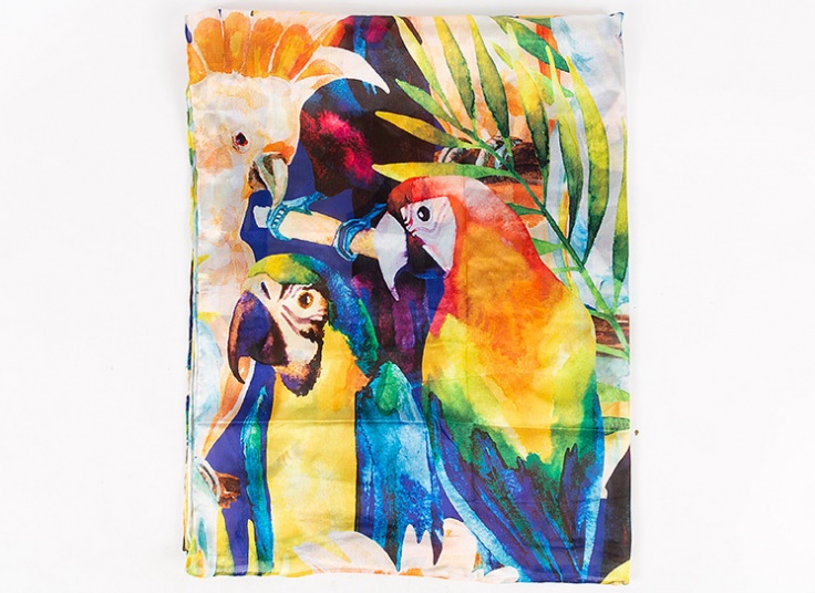 شال ساتن ابریشم دست دوز