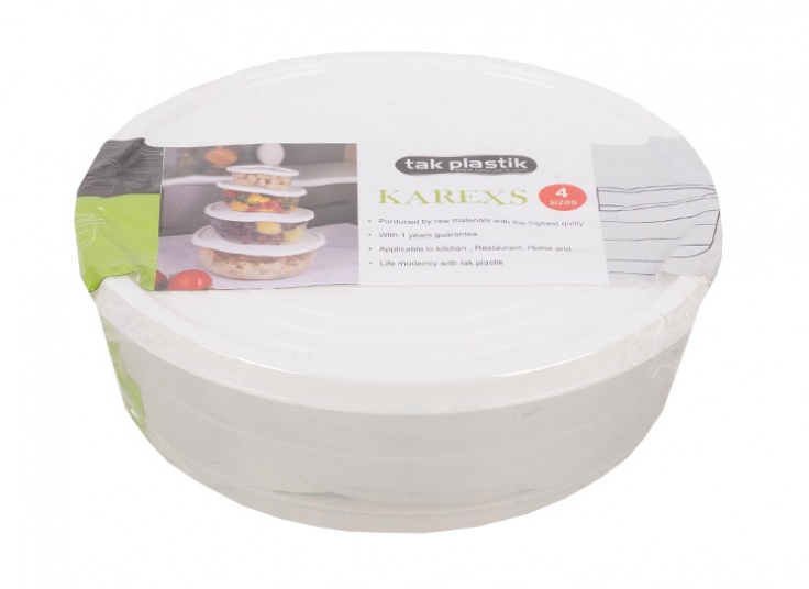 ظرف نگهدارنده گرد 4 عددی Tak Plastik