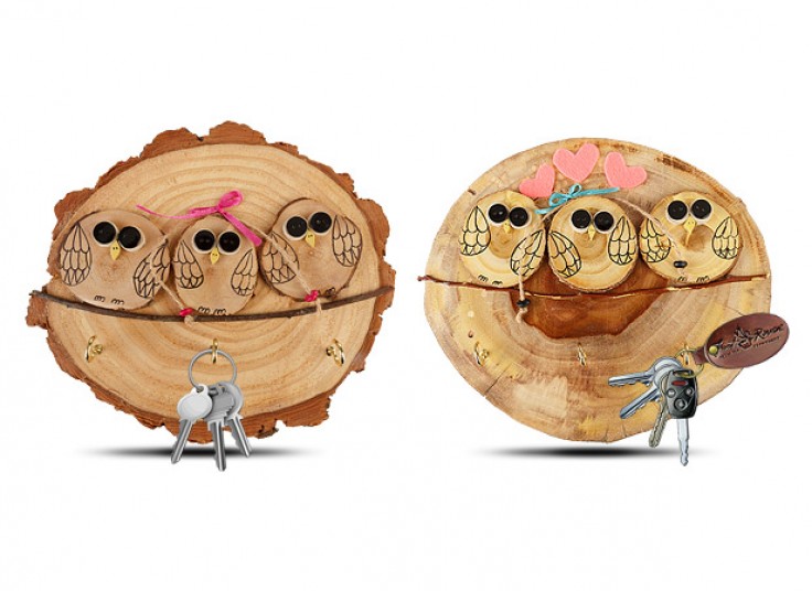 جا کلیدی دیواری چوبی