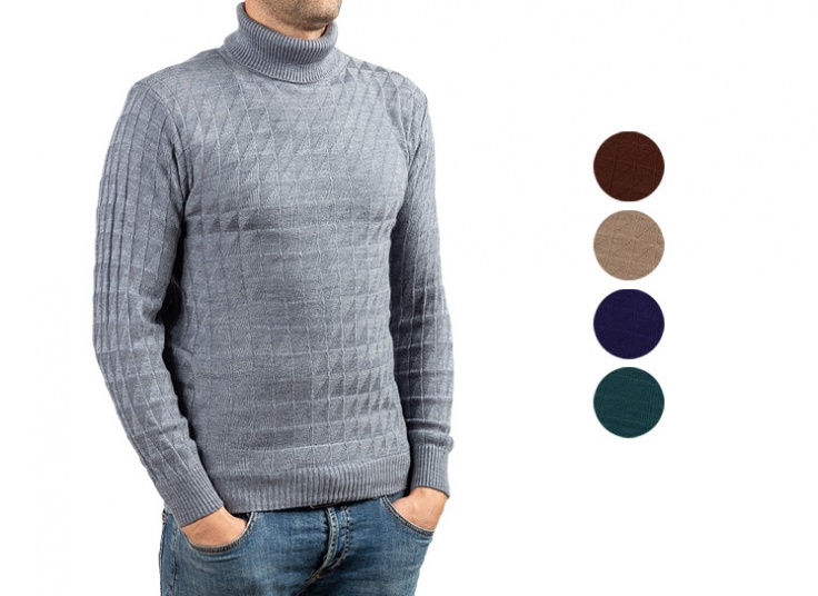 یقه اسکی بافت طرحدار