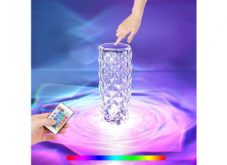 آباژور شارژی کریستالی Rose Table Lamp