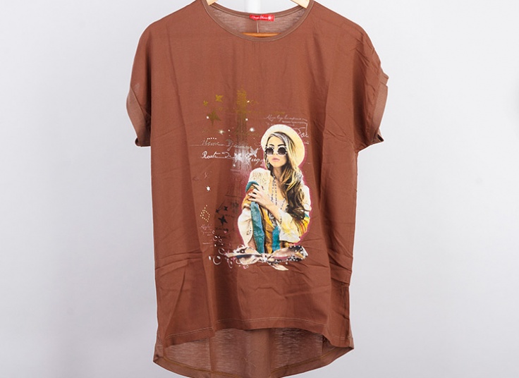 تیشرت طرحدار سایز بزرگ زنانه