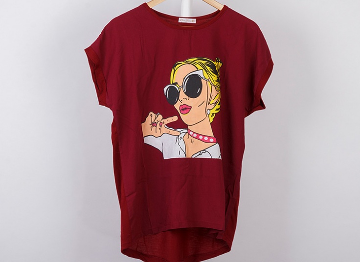 تیشرت طرحدار سایز بزرگ زنانه