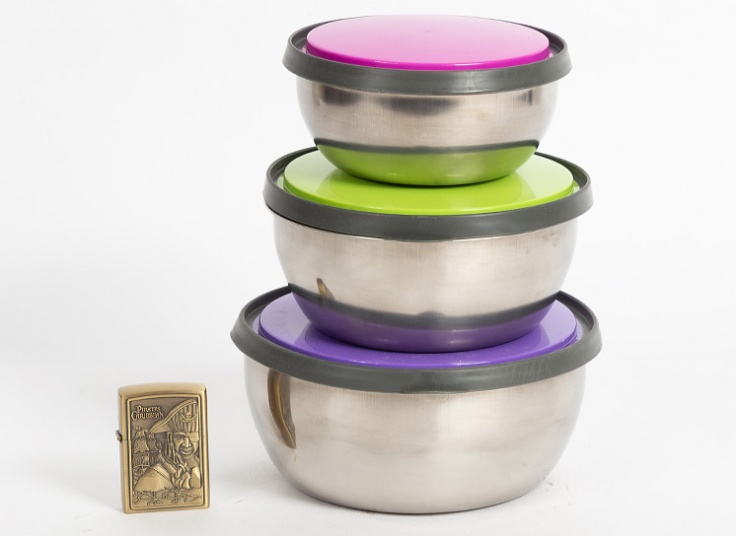 ظرف غذای استیل 3 تکه