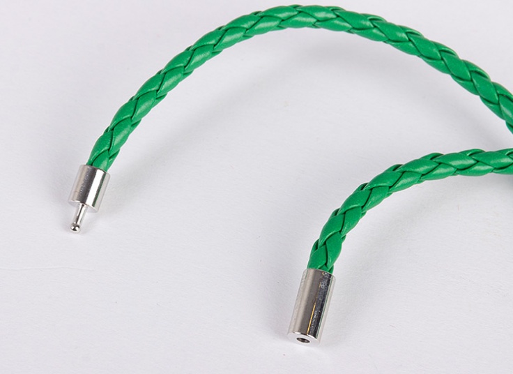 دستبند چرمی بافت حصیری