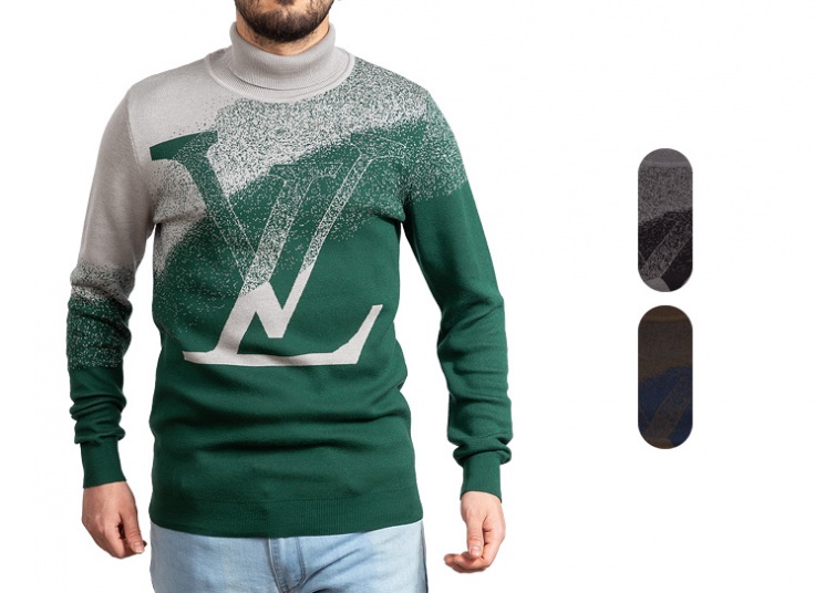 پلیور یقه اسکی طرح LV