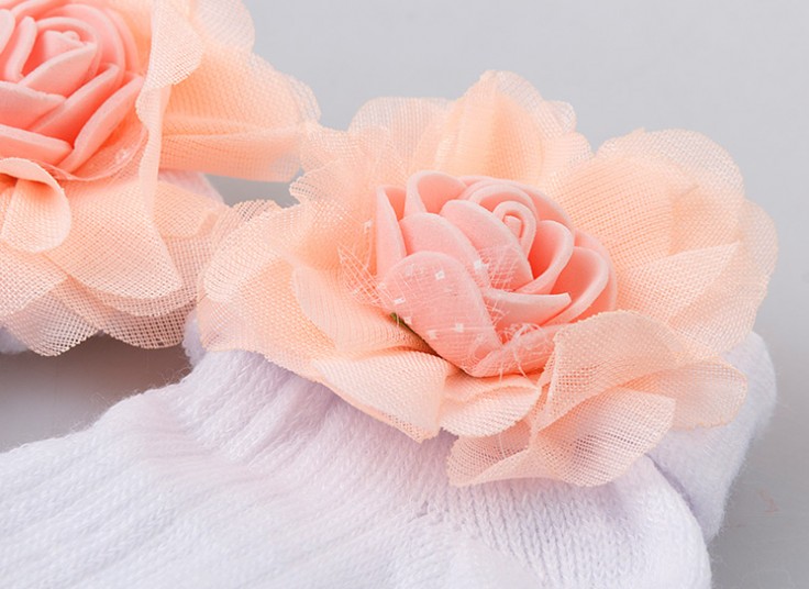 جوراب نوزادی گلدار