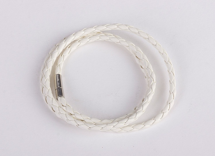 دستبند چرمی بافت حصیری