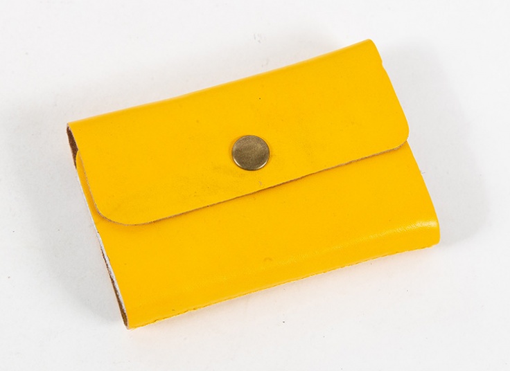 جا کارتی دکمه دار چرم طبیعی