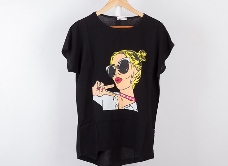 تیشرت طرحدار سایز بزرگ زنانه