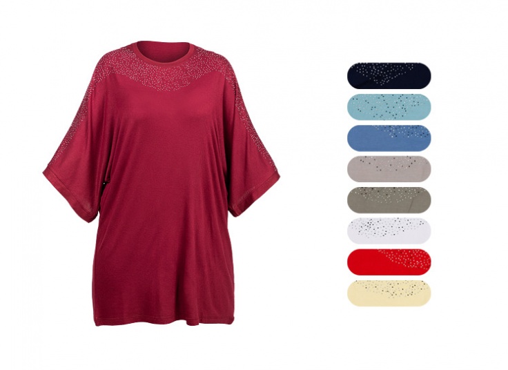 تیشرت سایز بزرگ زنانه نگین دار