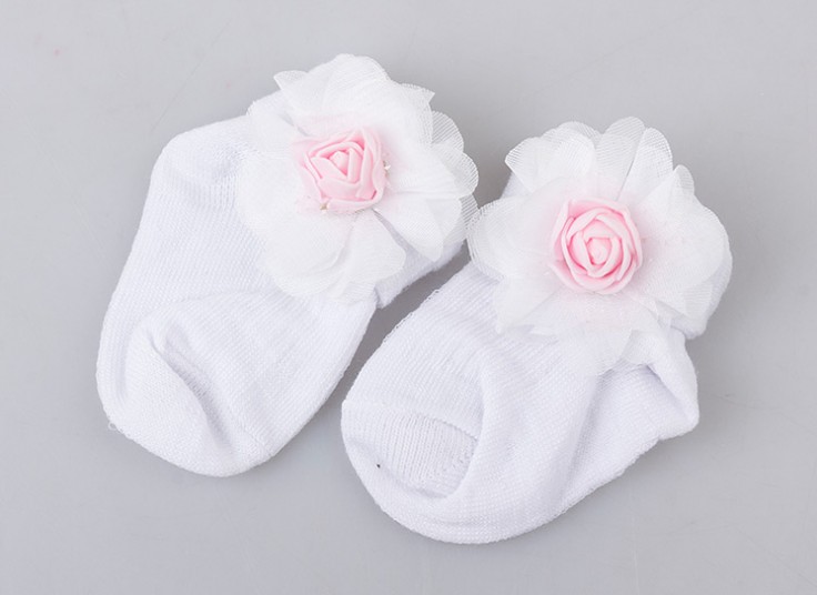 جوراب نوزادی گلدار