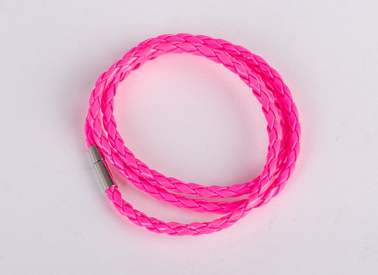 دستبند چرمی بافت حصیری