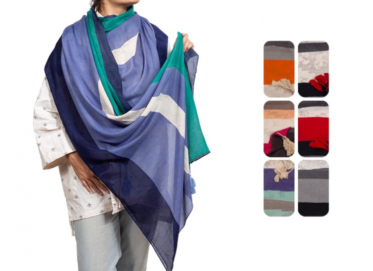 شال طرحدار چندرنگ