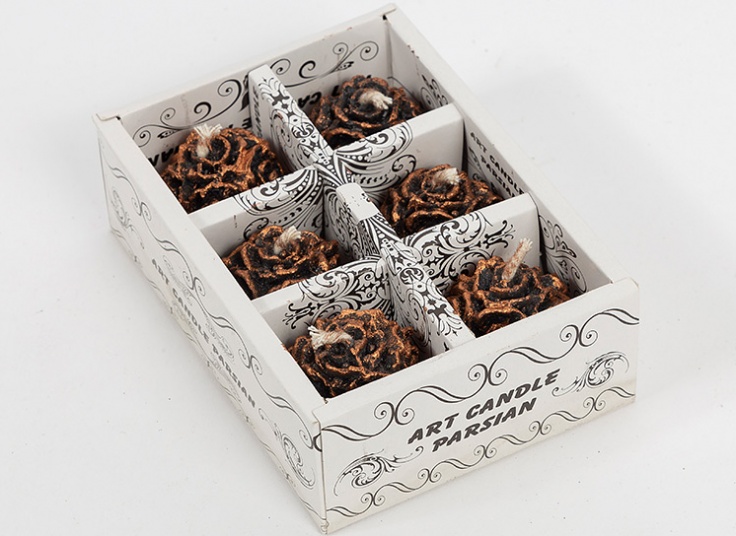 شمع گل رز 6 عددی