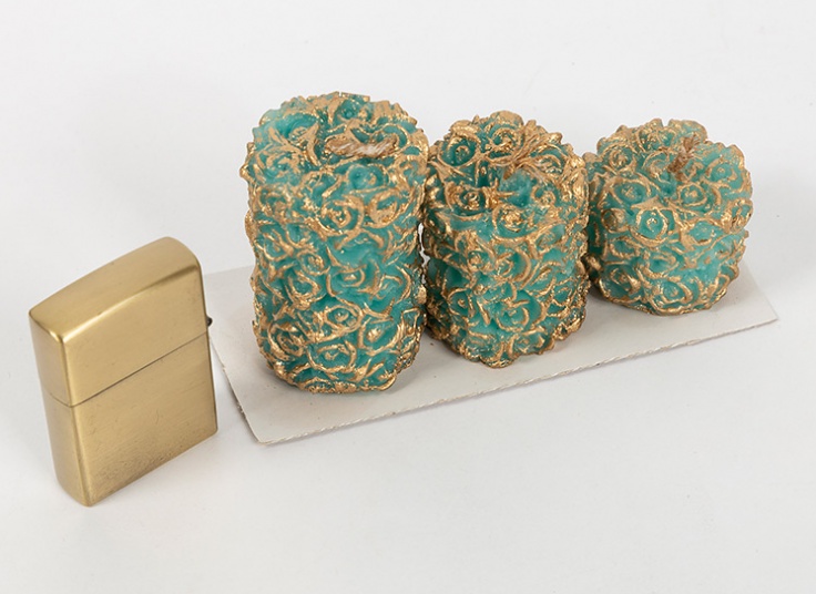 شمع استوانه ای گل رز