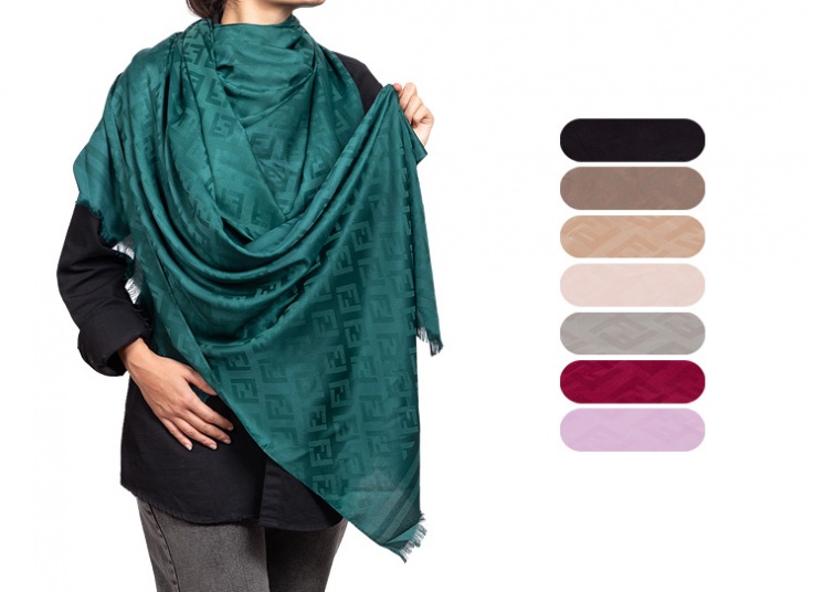 شال کشمیری طرح FENDI