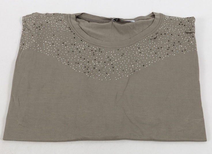 تیشرت سایز بزرگ زنانه نگین دار