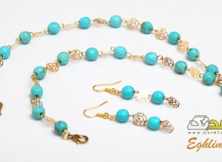 گردنبند , گوشواره و دستبند روکش طلا Eghlimeh