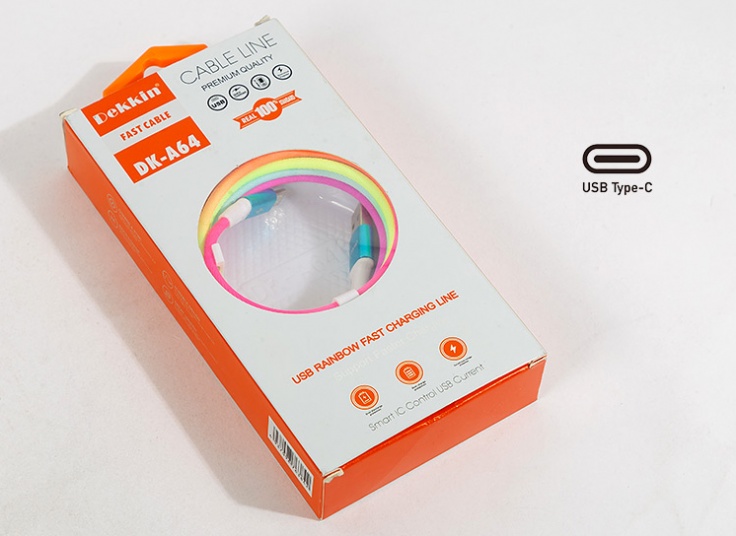 کابل شارژ اندروید رنگی DEKKIN مدل DK-A64