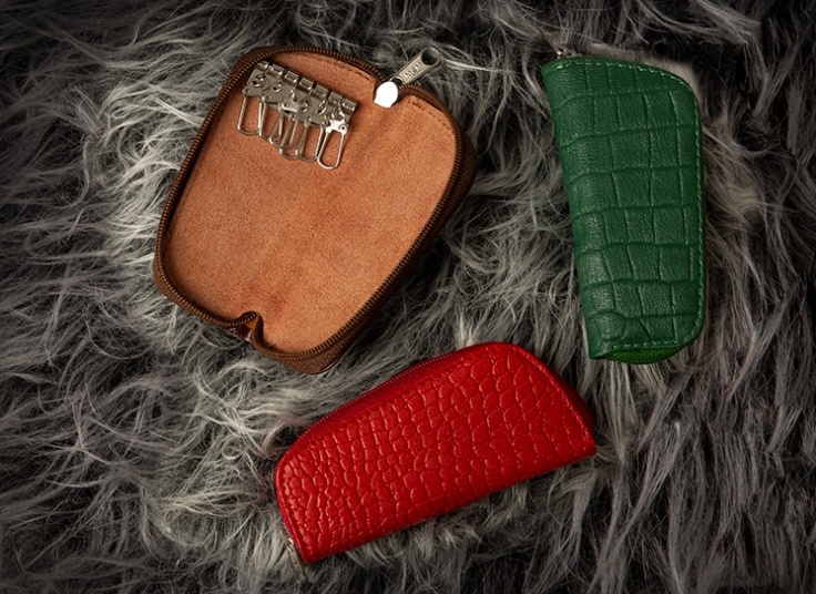 جا کلیدی چرمی زیپ دار