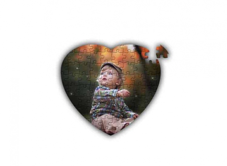 چاپ روی پازل قلبی یا فرش در چاپ ساعی