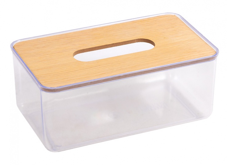 جادستمال کاغذی شفاف درب چوبی