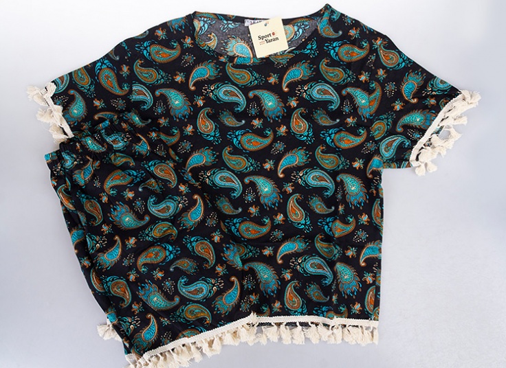 تیشرت و شلوارک نخی زنانه Tassel