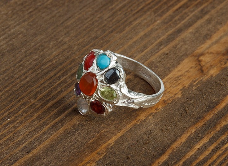 آویز و انگشتر نقره جواهرنشان