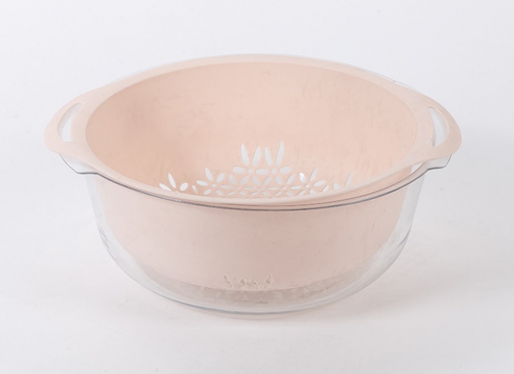 آبکش و لگن کریستالی گلدار