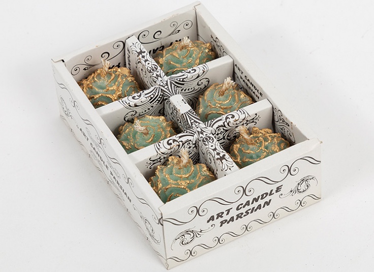 شمع گل رز 6 عددی