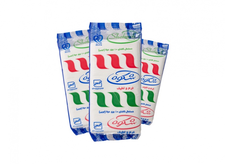 بسته 24 عددی دستمال کاغذی جیبی شکوه